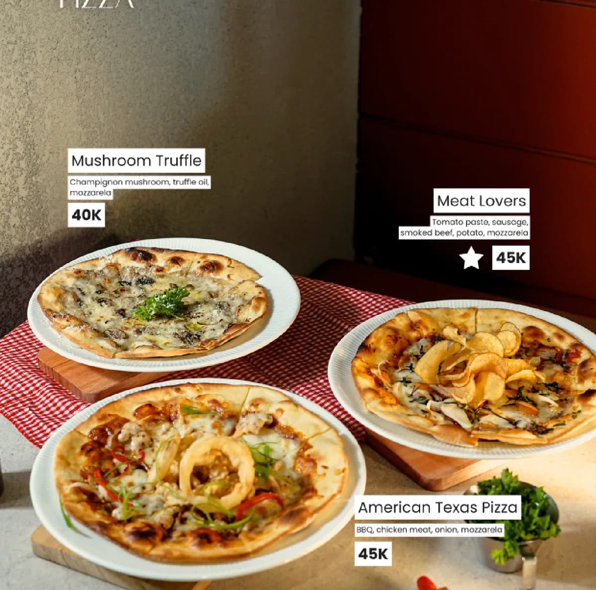 Papan menu Pizza LINEA