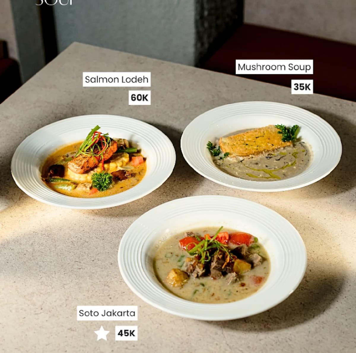 Papan menu Soup LINEA